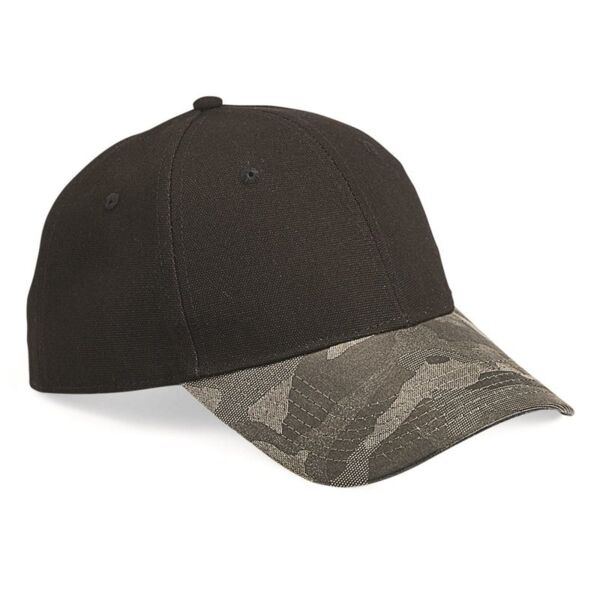 Canvas Crown with Weathered Camo Visor Cap Thumbnail
